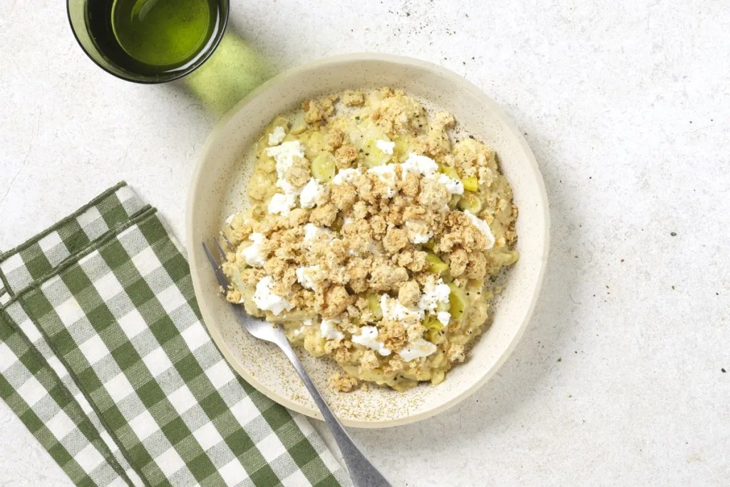 plat hiver Seazon crumble pomme de terre et chèvre